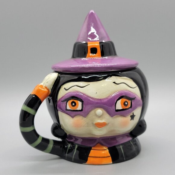 Johanna Parker Halloween Retro Witch Hat Salt & Pepper Shakers Set - Picture 1 of 6